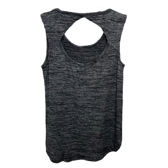 Athleta Cutout Back Tank Top Soft Heathered Dark Gray Relaxed Fit Size Small - Picture 4 of 10